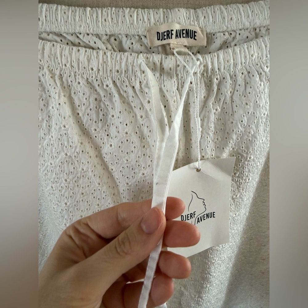 Djerf Avenue Broderie Pants in White - Picture 14 of 16
